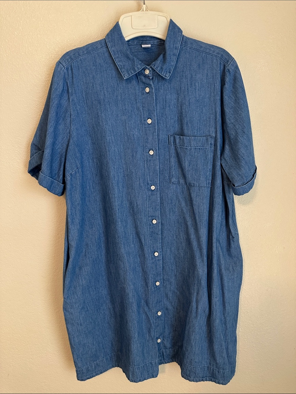🍁Old Navy Chambray Button Down Mini Shirt Dress🍁 - Picture 4 of 7